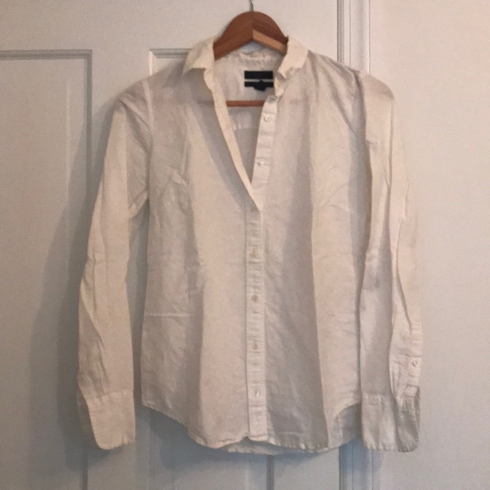 White linen jcrew shirt